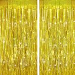 Altın Saçaklı Zemin Perdeleri Parti Süslemeleri, 30. Doğum Günü Süslemeleri için Tinsel Flamalar, Düğün, Bebek Partisi, Bekarlığa Veda, 2 Paket 3,28 x 6,56 Ft