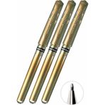Altın Sarı İmza Kalemi 3 Adet Uniball Signo Broad 1.0 Mm Roller Pilot Kalem Um-153 Yaldızlı Davetiye Kalemi Mürekkepli
