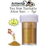 Altın Sarı Toz Sim Tuzluklu 7 gr 3 Adet Renkli Toz Sim Epoksi Reçine Okul Etkinlik Dekarasyon Slime