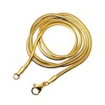 Altın Sarısı Çelik Yılan Snake Kolye Erkek Zincir 3 mm 60 cm