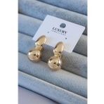 Altın Sarısı Gold Renk Top Model Kadın Küpeler
