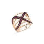 Altın Sepeti Gümüş Yakut Renkli Taşlı Yüzük