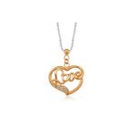 Altın Sepeti Pırlantalı Love Gümüş Kalp Kolye