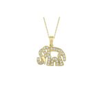 Altın Sepeti Taşlı Fil Motifli Kolye