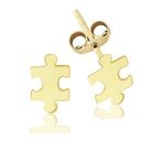 Altın Taşsız Puzzle Küpe