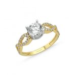 Altın Tektaş Yüzük 0.85 Karat Zirconia Sonsuzluk