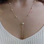 Altın Toplu Dorika Kolye Püsküllü