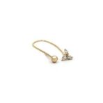 Altın Üç Yaprak Taşlı Tragus Küpe