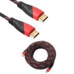 Altın Uçlu Hasır İp Örgülü 3D Full HD 3 mt Hdmi Kablo
