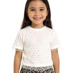 Altın Varak Baskılı Tüllü T-Shirt (8-9 Yaş)