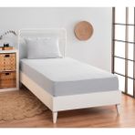 Altın Yaprak 120x200 Tek Kişilik Lastikli %100 Pamuk Penye Çarşaf + 1 Adet Yastık Kılıfı (50x70 Cm) - Gri