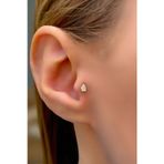 Altınaşkı Taşlı Damla Tragus Altın Küpe