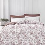 Altınbaşak Home Collection Pamuklu Ranforce Çift Kişilik Çeyizlik Kutulu 200x220 cm Beyaz Kahverengi Nevresim Takımı