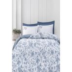 Altınbaşak Home Collection Pamuklu Ranforce Çift Kişilik Çeyizlik Kutulu 200x220 cm Beyaz Lacivert Nevresim Takımı