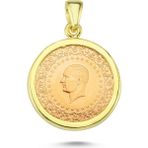 Altında Fırsat Bronz Çerçeve İçine 22 Ayar Çeyrek Altın - Kolye Ucu