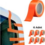 Altınmakas 6 Lı Paket 45 mm Turuncu 30 Metre Pvc Aksesuar Bandı Cam Montaj ve Sabitleme Bandı - 6 Adet