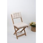 Altınpamuk Bistro Model Pofidik Bej Sandalye Minderi Bağcıklı - 38 x 42 cm