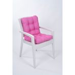 ALTINPAMUK Candy Pofidik Arkalıklı Pembe Sandalye Minderi Özel Dikişli Bağcıklı 43x88 Cm
