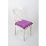 ALTINPAMUK Fancy Fırfırlı Pofidik Mor Sandalye Minderi Bağcıklı 42x42cm