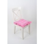 ALTINPAMUK Fancy Fırfırlı Pofidik Pembe Sandalye Minderi Bağcıklı 42x42cm