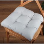 Altınpamuk Gold Gri Renk Sandalye Minderi Düğme Dikişi Detaylı 40X40Cm Bağcıklı - 40 x 40 cm