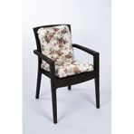 Altınpamuk Neva Pofidik Çiçekli Arkalıklı Sandalye minderi özel dikişli bağcıklı 44x94 cm krem