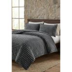 Altınpamuk Soft Çizgi Çift Kişilik Yatak Örtüsü 260X240 Gri - 260 x 240 cm