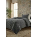 Altınpamuk Soft Çizgi Tek Kişilik Yatak Örtüsü 180X240 Gri - 180 x 240 cm