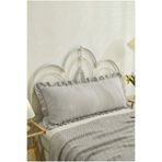 ALTINPAMUK UZUN YASTIK KILIFI GRİ FIRFIRLI 50x135 cm
