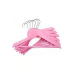 Altıntaş 36 Adet Beyaz Ahşap Bebek Elbise Askısı Vernikli Ahşap Çocuk Askısı Pembe Boyalı 32 Cm