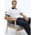 Altınyıldız Classics Beyaz - Lacivert Erkek Slim Fit Polo T-Shirt ACE091262932_BEL - 2XL