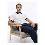 ALTINYILDIZ CLASSICS Beyaz - Lacivert Slim Fit Polo T-Shirt, L, 5003358061, Beyaz - Lacivert, Erkek