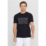 Altınyıldız Classics Bisiklet Yaka Baskılı Siyah Erkek T-Shirt ACE091252412_SYH
