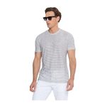ALTINYILDIZ CLASSICS Bisiklet Yaka Çizgili T-Shirt, L, 5003252041, Beyaz - Lacivert, Erkek