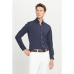 Altınyıldız Classics Comfort Fit Düğmeli Yaka Lacivert Erkek Gömlek ACE020261370_LAC - XL
