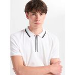 Altınyıldız Classics Ekru Erkek Slim Fit Geometrik Desen Polo T-Shirt ACE091262670 - 2XL