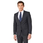 ALTINYILDIZ CLASSICS Ekstra Slim Fit Dar Kesim Mono Yaka Desenli Takım Elbise, Renk Antrasit-Lacivert, Beden 46-6 Drop