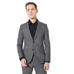 ALTINYILDIZ CLASSICS Ekstra Slim Fit Dar Kesim Mono Yaka Kareli Yünlü Takım Elbise, Renk Gri, Beden 46-6 Drop