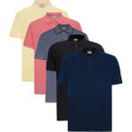 Altınyıldız Classics Erkek 5'li Paket Çekmeyen Pamuklu Kumaş Kıvrılmaz Yaka Slim Fit Dar Kesim Polo Yaka Tişört - 2XL