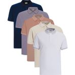 Altınyıldız Classics Erkek 5'li Paket Çekmeyen Pamuklu Kumaş Kıvrılmaz Yaka Slim Fit Dar Kesim Polo Yaka Tişört - Çok Renkli - 3XL