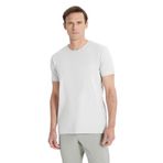 ALTINYILDIZ CLASSICS Erkek Açık Gri 360 Derece Her Yöne Esneyen Slim Fit Bisiklet Yaka Tişört, Açık Gri, L