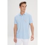 Altınyıldız Classics Erkek Açık İndigo Slim Fit Dar Kesim %100 Pamuk Baskılı Polo Yaka Tişört - Indigo - XL