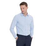 ALTINYILDIZ CLASSICS, Erkek Açık Mavi Slim Fit Dar Kesim Klasik Yaka Pamuklu Armürlü Gömlek, Açık Mavi, S
