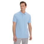 ALTINYILDIZ CLASSICS Erkek Açık Mavi Slim Fit Dar Kesim Polo Yaka%100 Pamuk Kısa Kollu Tişört, Açık Mavi, L
