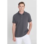 ALTINYILDIZ CLASSICS Erkek Antrasit %100 Pamuk Kıvrılmaz Polo Yaka Slim Fit Dar Kesim Tişört - XXL
