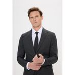 ALTINYILDIZ CLASSICS Erkek Antrasit Ekstra Slim Fit Kırlangıç Yaka Çizgili Takım Elbise