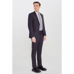 Altınyıldız Classics Erkek Antrasit Filafil Slim Fit Mono Yaka Kapak Cepli Takım Elbise - 6 Drop - 48