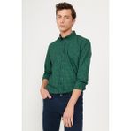 ALTINYILDIZ CLASSICS Erkek Antrasıt-kırmızı Slim Fit Dar Kesim Düğmeli Yaka Pötikareli Flanel Oduncu Gömlek - Antrasit - Kırmızı