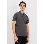 ALTINYILDIZ CLASSICS Erkek Antrasit Slim Fit Dar Kesim %100 Pamuk Polo Yaka Kısa Kollu Tişört