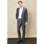 ALTINYILDIZ CLASSICS Erkek Antrasit Slim Fit Dar Kesim Mono Yaka Tweet Desenli Yünlü Takım Elbise - 48 - 6 Drop